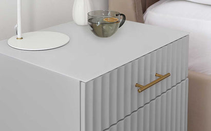 Albury light grey 2 drawer bedside table