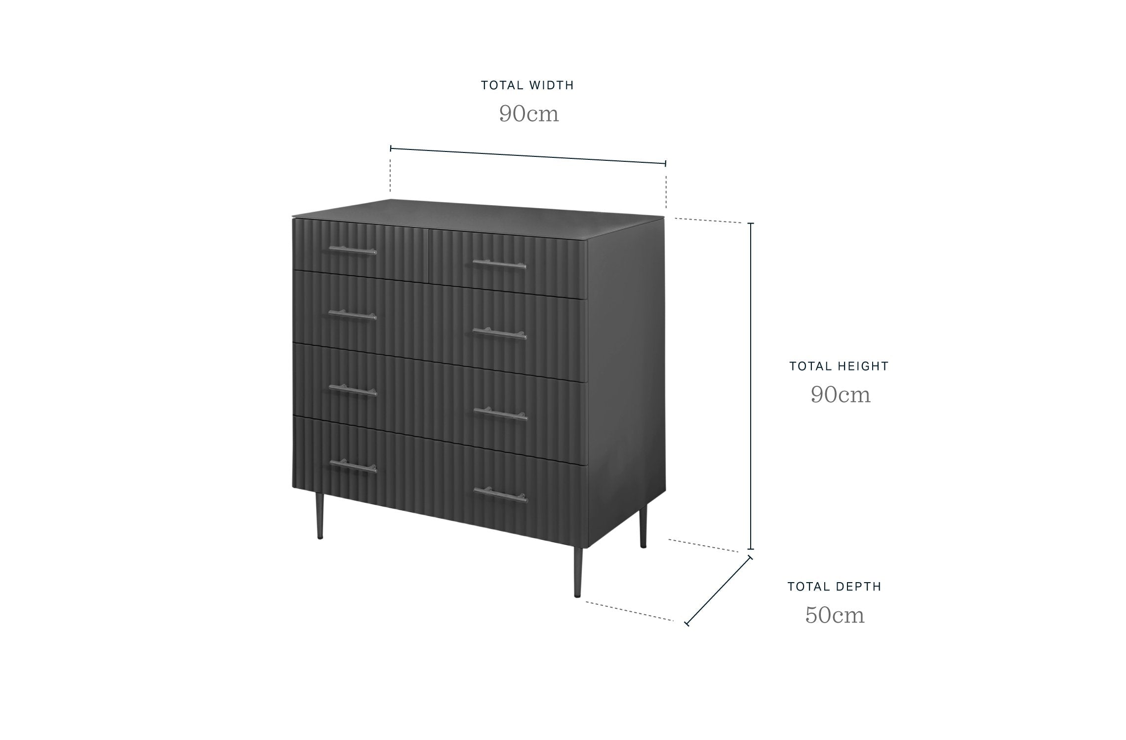 Albury light grey chest of drawers