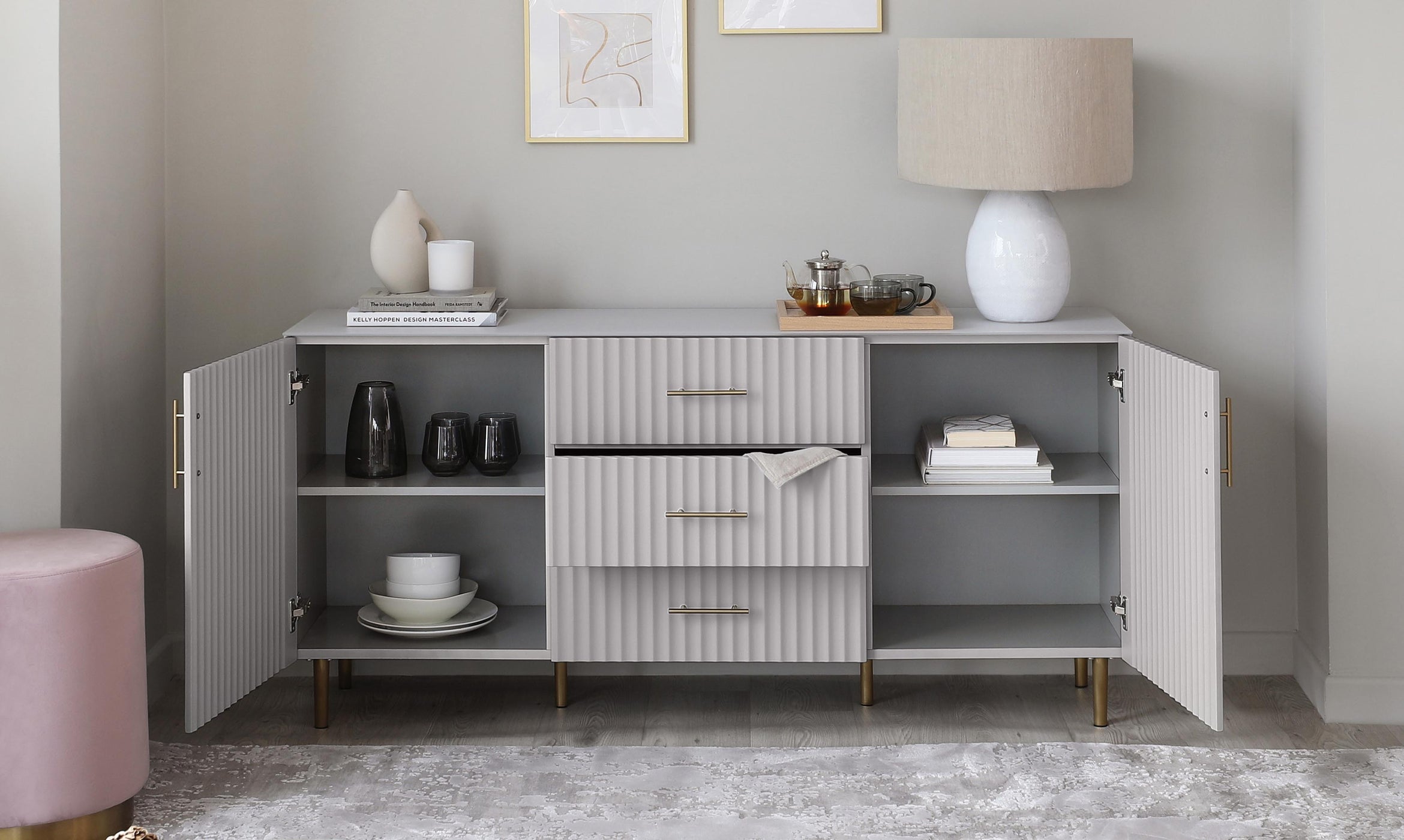 Albury light grey sideboard