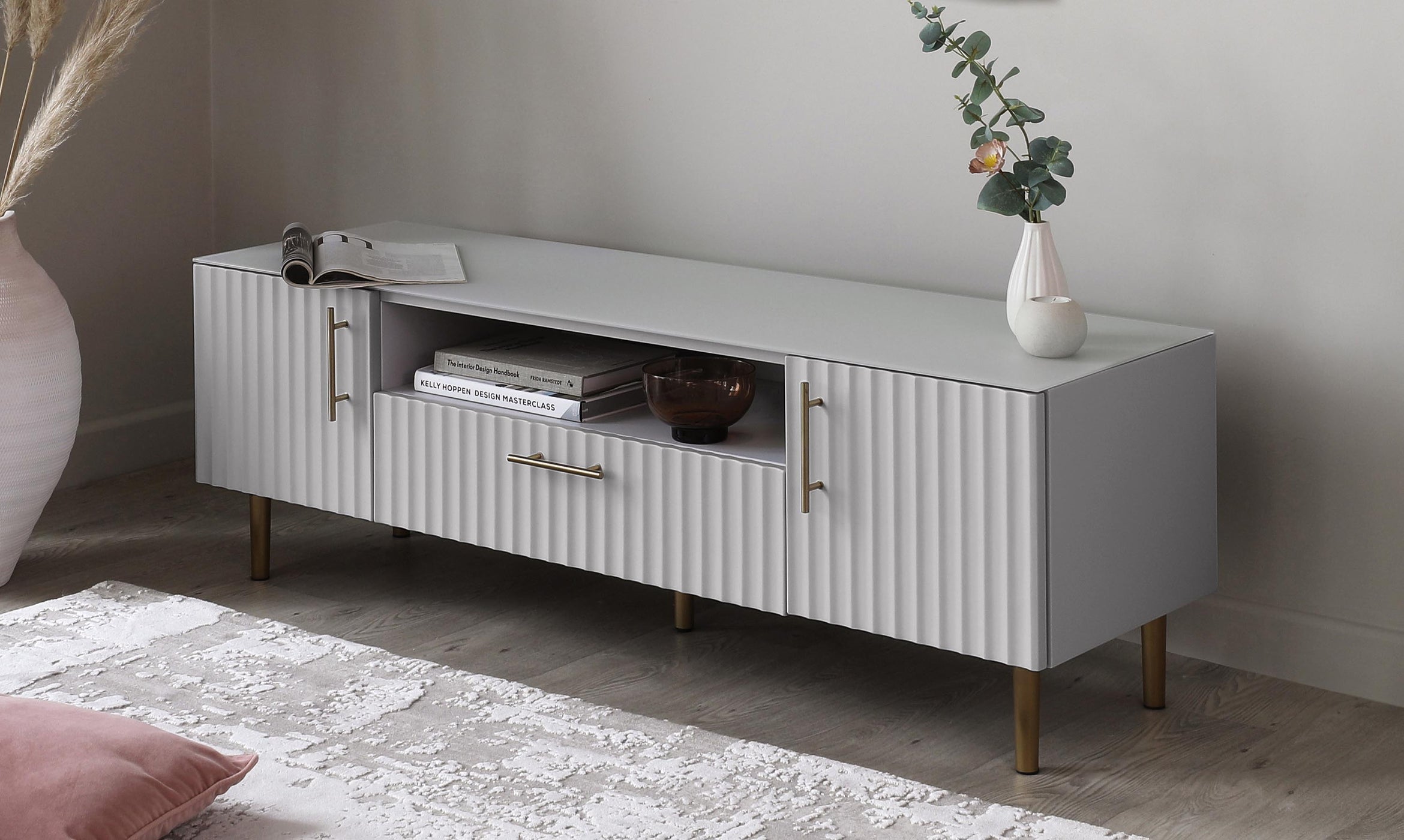 Albury light grey TV unit