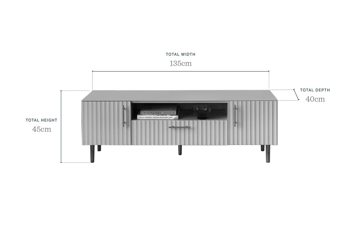 Albury light grey TV unit