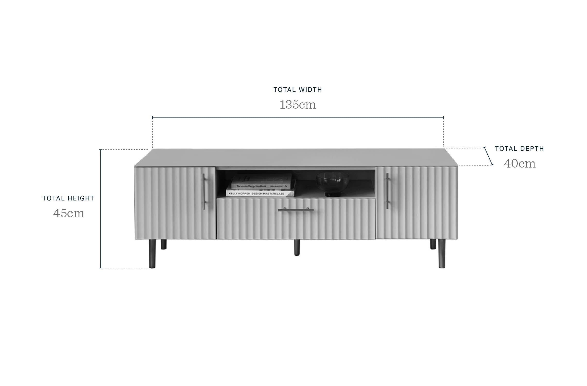 Albury light grey TV unit