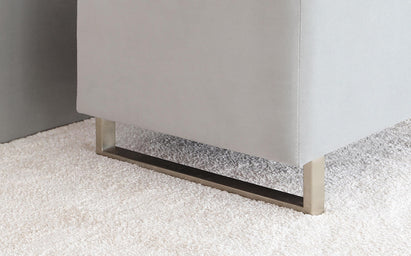 Amalfi Light Grey Velvet And Brushed Steel Ottoman Bench