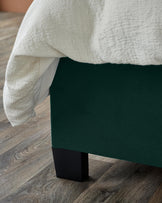 Amalfi Dark Green Velvet Double Ottoman Storage Bed