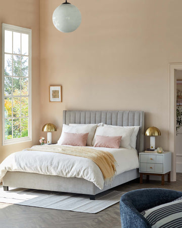 Amalfi Grey Soft Chic Fabric King Size Bed With Storage – Danetti