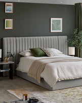 Amalfi Luxe Light Grey Velvet Super King Size Ottoman Storage Bed