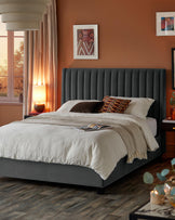 Amalfi Mid Grey Velvet King Size Ottoman Storage Bed