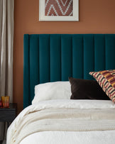 Amalfi Dark Teal Velvet Double Ottoman Storage Bed