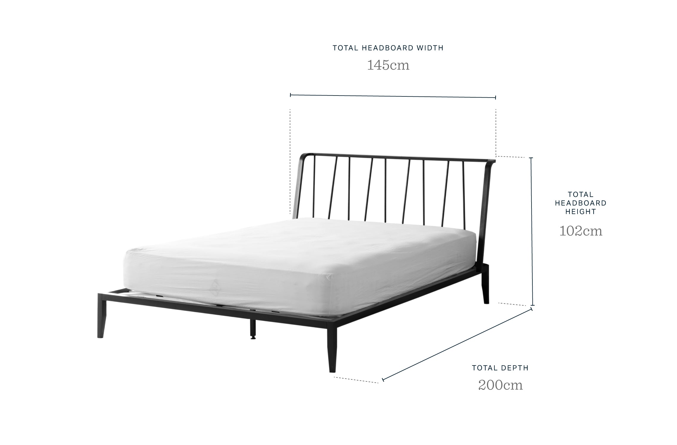 Anders Black Metal Double Bed