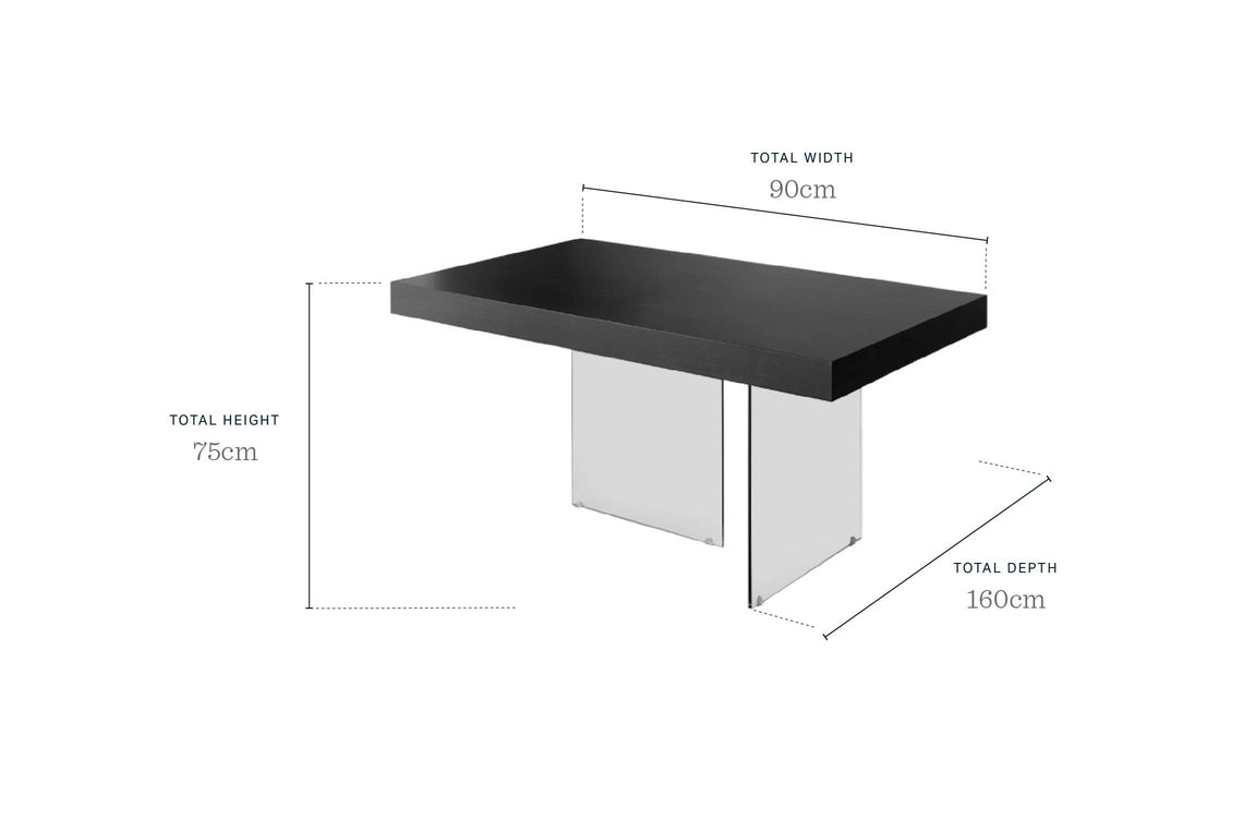 Aria White Oak And Glass 6 Seater Dining Table