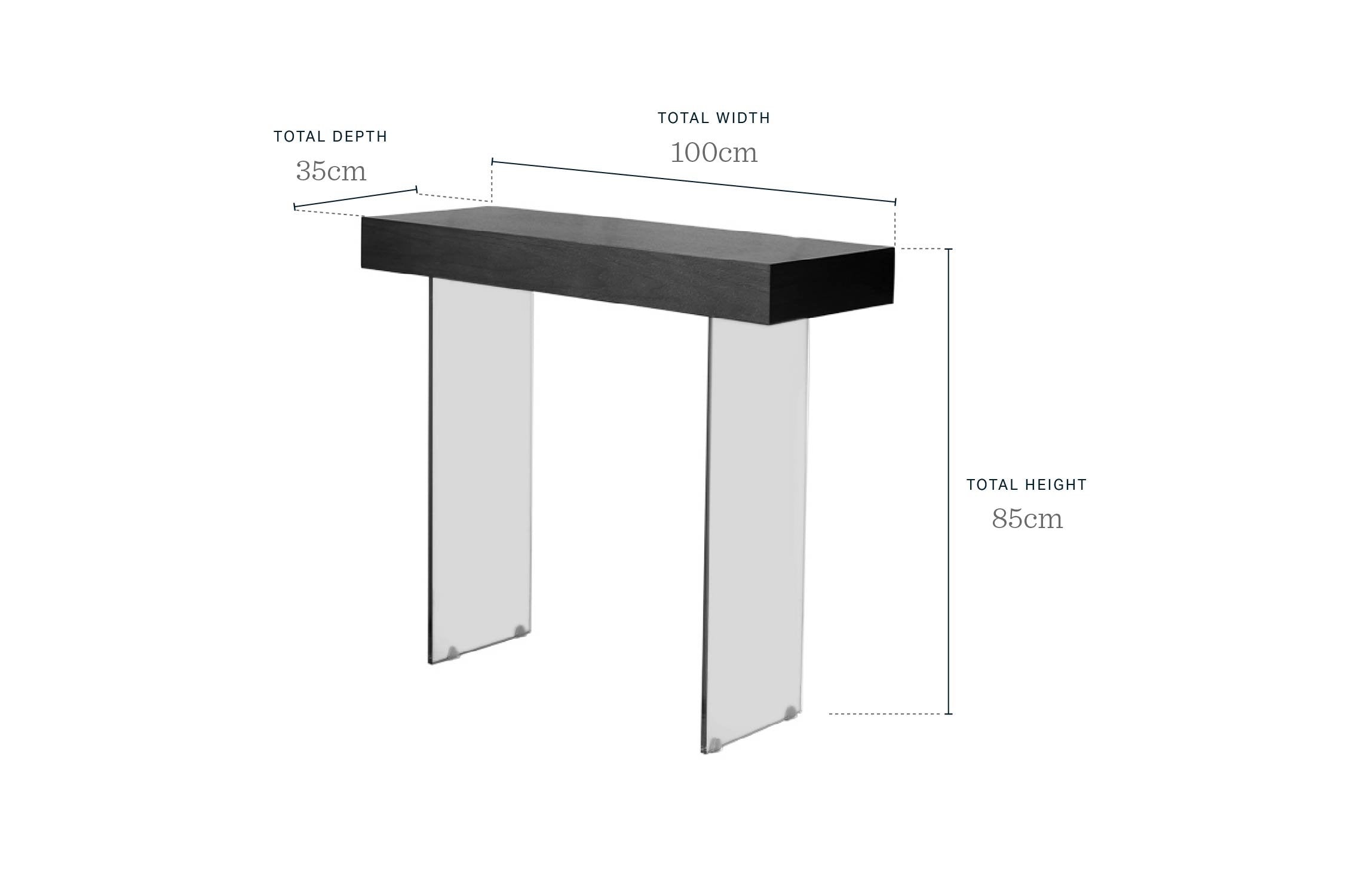 Aria Dark Walnut and Glass Console Table