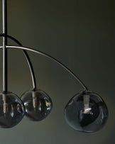 Axel smoked glass adjustable pendant light