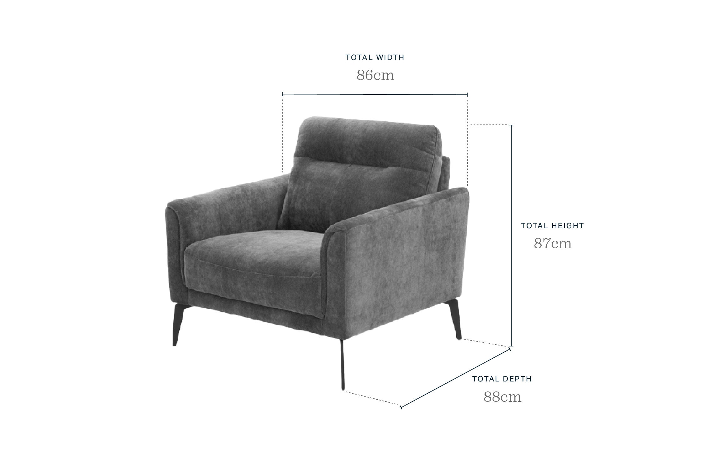 Brooks Dark Grey Fabric Armchair