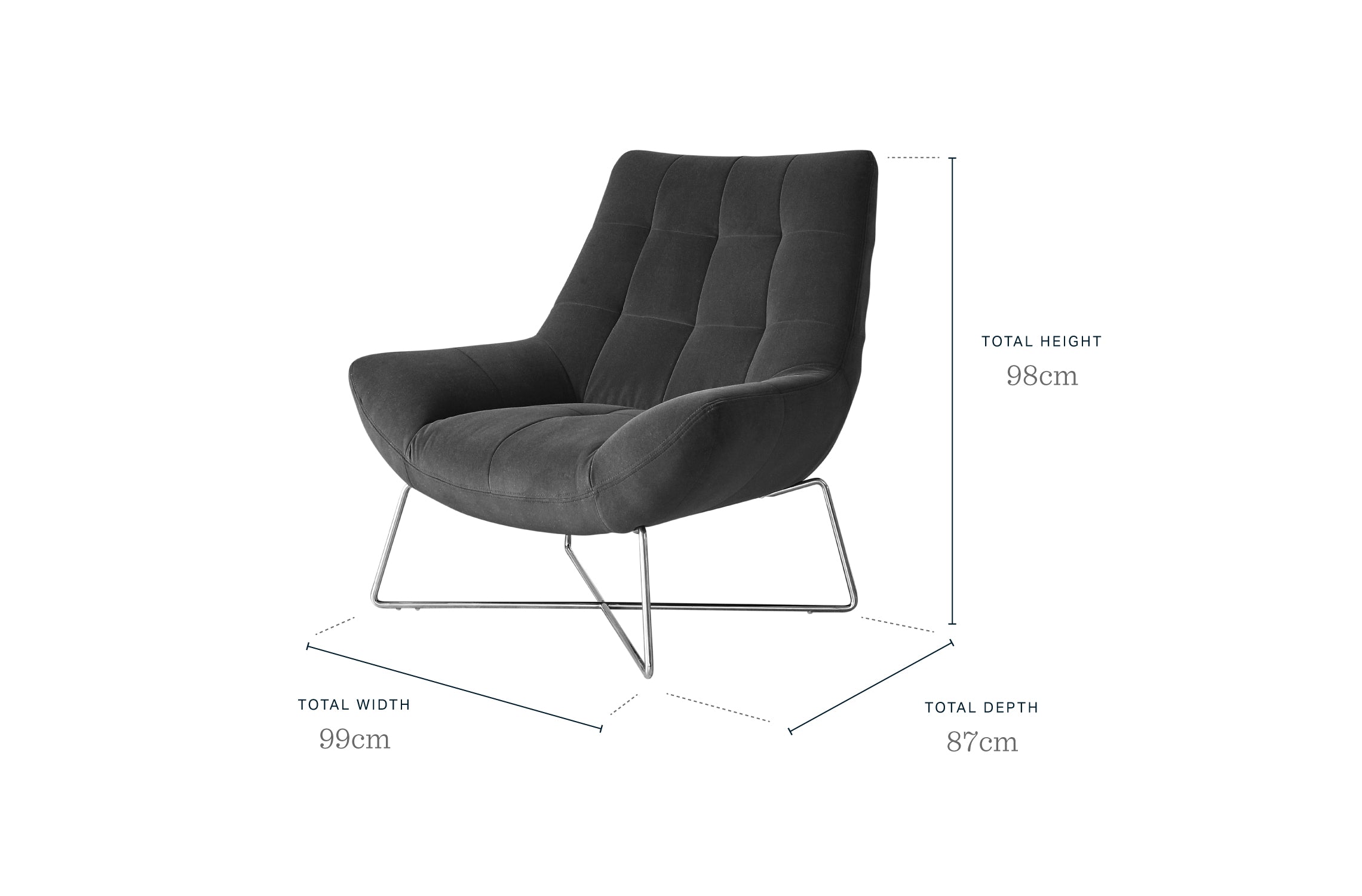 Canio Natural Grey Leather And Brushed Steel Occasional Armchair