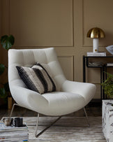 Canio Ivory Boucle Occasional Armchair