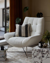 Canio Ivory Boucle Occasional Armchair