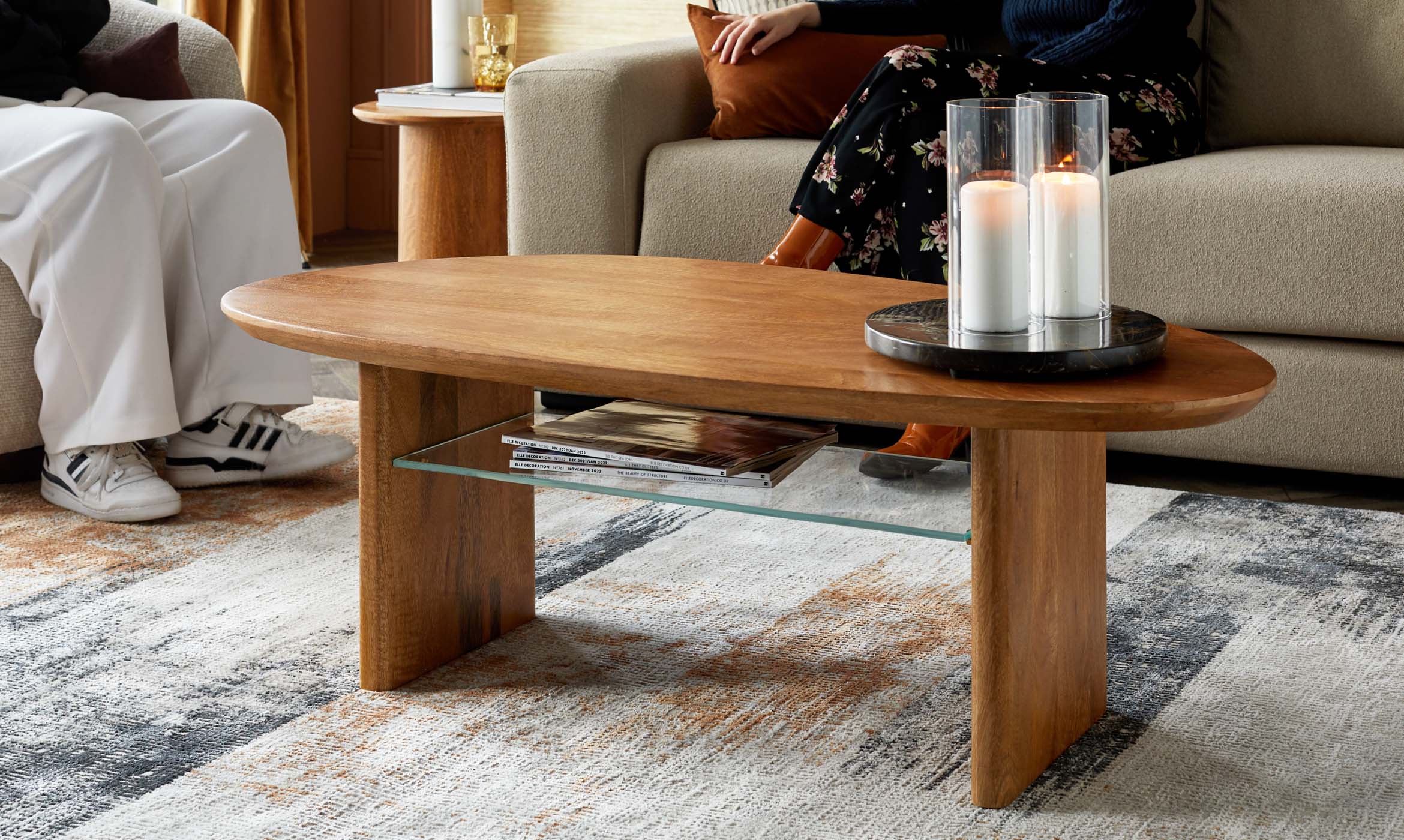 Cara light mango wood coffee table