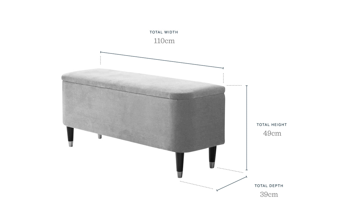 Clarence Ivory Boucle Ottoman Storage Bench