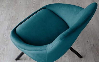 Cleo Dark Teal Velvet Swivel Chair