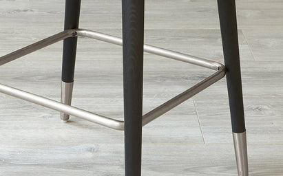 Clover Champagne Velvet Bar Stool With Stainless Steel Caps