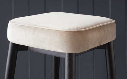 Clover Champagne Velvet Backless Bar Stool