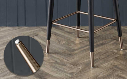 Clover Mocha Velvet Bar Stool With Brushed Bronze Legs