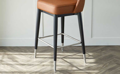 Clover Tan Faux Leather Barstool