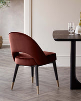 Clover toffee red velvet dining chair (Sold in pairs)