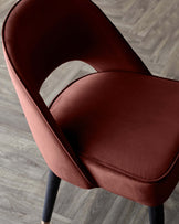 Clover toffee red velvet dining chair (Sold in pairs)