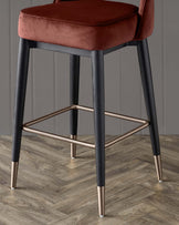 Clover toffee red velvet bar stool