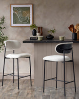 Cree cream fabric barstool