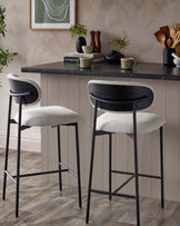 Cree cream fabric barstool