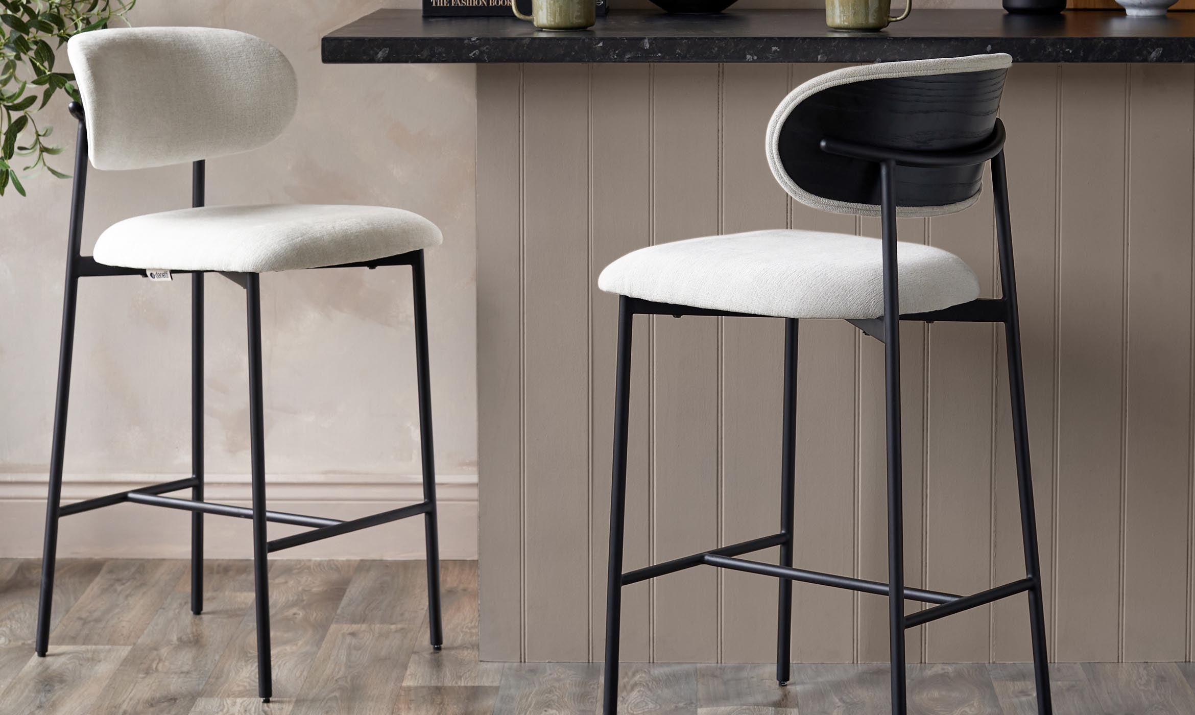 Cree cream fabric barstool