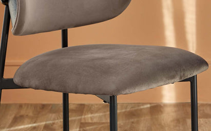 Cree mocha velvet dining chair (Sold in pairs)