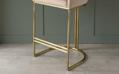 Dakota Champagne Velvet & Brass Barstool