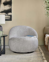 Daphne light grey weave swivel accent chair