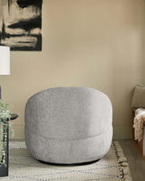 Daphne light grey weave swivel accent chair