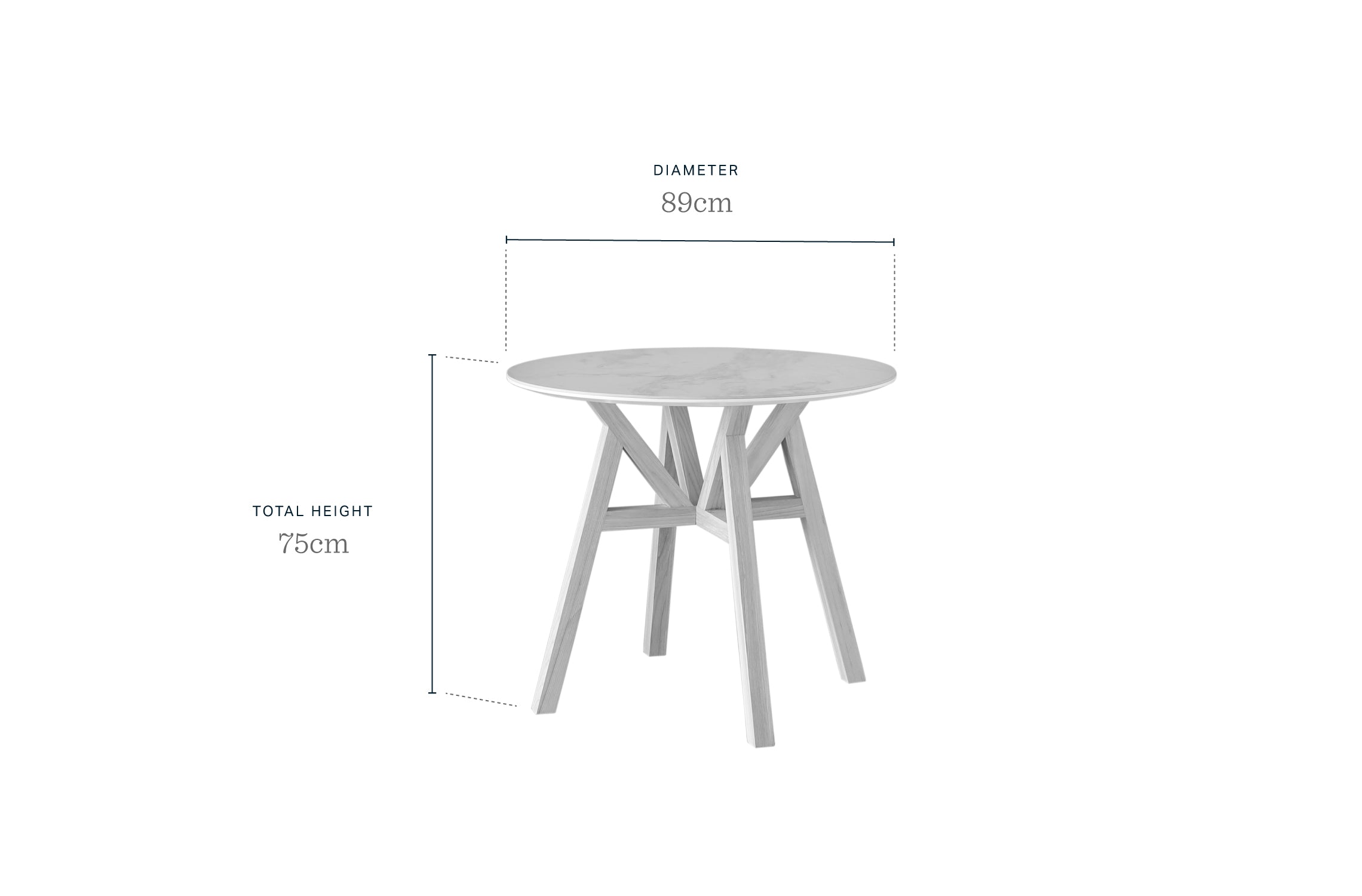 Davies Marbled Ceramic and Light Oak 4 Seater Kitchen Table