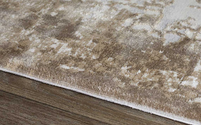 Distressed Border Medium Easy Living Textured Rug Natural