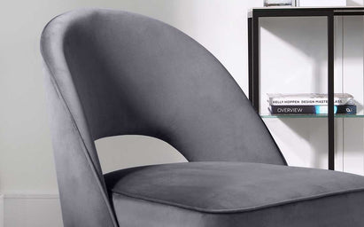 Clover Cantilever Dark Grey Velvet Accent Chair