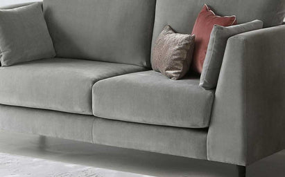 Elsie II 3 Seater Light Grey Fabric Sofa