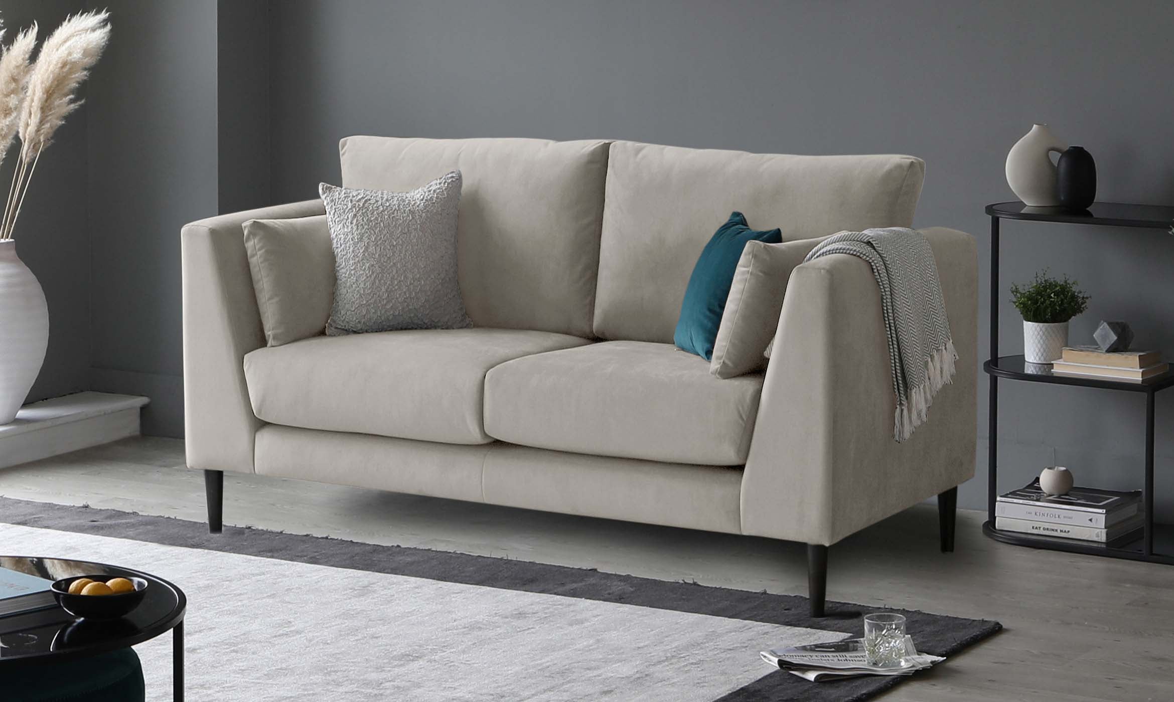 Elsie II Champagne Velvet 2 Seater Sofa