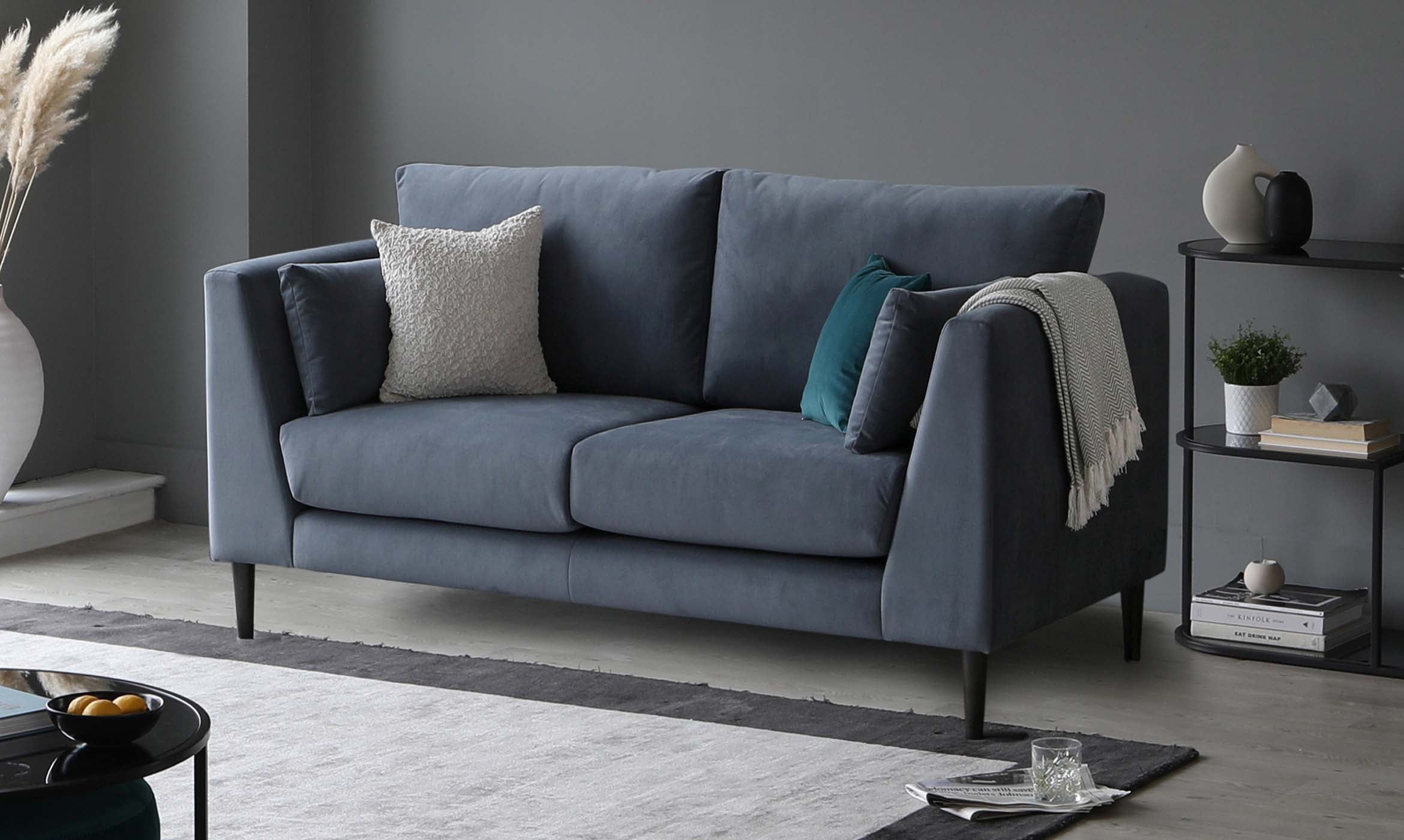 Elsie II Navy Blue Velvet 2 Seater Sofa