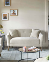 erin 2 seater sofa cosy velvet champagne