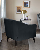 erin armchair cosy velvet dark grey