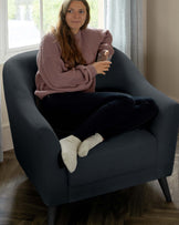 erin armchair cosy velvet dark grey