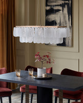 Estelle white glass adjustable pendant light