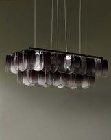 Estelle smoked ombre glass adjustable pendant light