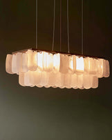 Estelle white glass adjustable pendant light