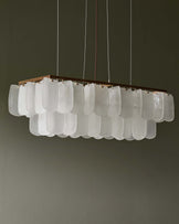 Estelle white glass adjustable pendant light